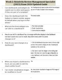 Week 2:Relativity Review Management Specialist (2023) Exam 2026 Updated Guide
