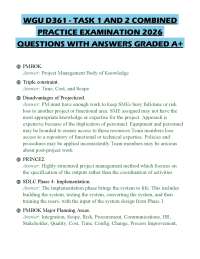 WGU D361 - TASK 1 AND 2 COMBINED PRACTICE EXAMINATION 2026 QUESTIONS WITH ANSWERS GRADED A