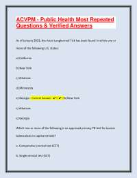 ACVPM - Public Health Most Repeated Questions & Verified Answers