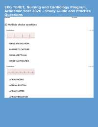 EKG TENET, Nursing and Cardiology Program, Academic Year 2026 – Study Guide and Practice Q
