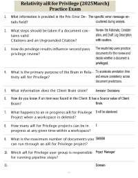 Relativity aiR for Privilege (2025March) Practice Exam