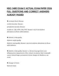 NSG 3480 EXAM 2 ACTUAL EXAM PAPER 2026 FULL QUESTIONS AND CORRECT ANSWERS ALREADY PASSED
