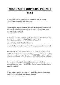 MISSISSIPPI DRIVERS' PERMIT TEST