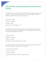 Colorado POST study guide questions with verified detailed solutions