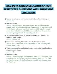 WGU D547 TASK EXCEL CERTIFICATION SCRIPT 2026 QUESTIONS WITH SOLUTIONS GRADED A+