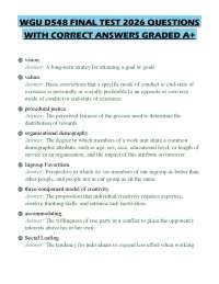 WGU D548 FINAL TEST 2026 QUESTIONS WITH CORRECT ANSWERS GRADED A+