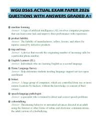 WGU D565 ACTUAL EXAM PAPER 2026 QUESTIONS WITH ANSWERS GRADED A+