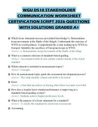 WGU D510 STAKEHOLDER COMMUNICATION WORKSHEET CERTIFICATION SCRIPT 2026 QUESTIONS WITH SOLU