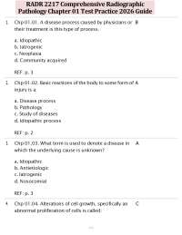 RADR 2217 Comprehensive Radiographic Pathology Chapter 01 Test Practice 2026 Guide