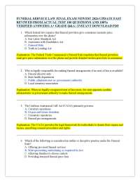 FUNERAL SERVICE LAW FINAL EXAM NEWEST 2026 UPDATE FAST REVIWED FROM ACTUAL TEST 100 QUEST