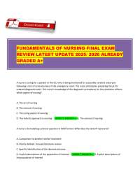 NCLEX Fundamentals Final Exam 2026 | 200+ Q&A Graded A+