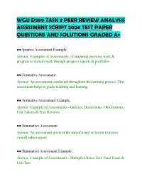 WGU D299 TASK 3 PEER REVIEW ANALYSIS ASSESSMENT SCRIPT 2026 TEST PAPER QUESTIONS AND SOLUT