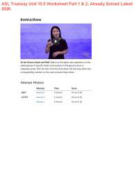 ASL Trueway Unit 10.5 Worksheet Part 1 & 2, Already Solved Latest 2026.