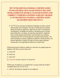 FPC FUNDAMENTAL PAYROLL CERTIFICATION EXAM AND PRACTICE EXAM NEWEST 2026 TEST BANK|