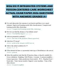 WGU D519 INTEGRATED SYSTEMS AND PERSON-CENTERED CARE WORKSHEET ACTUAL EXAM PAPER 2026 QUES