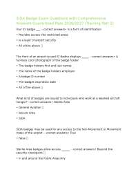 SIDA Badge Exam Questions with Comprehensive Answers Guaranteed Pass 2026/2027 (Training P