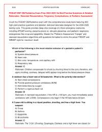 FISDAP EMT OB/Pediatrics Exam Prep 2024-2025: Verified Practice Questions & Neonatal Resus