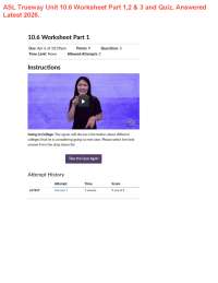 ASL Trueway Unit 10.6 Worksheet Parts 1-3 & Unit 10 Peer Observation Assessment (POA)