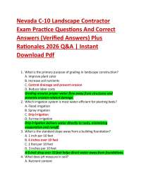 Nevada C-10 Landscape Contractor Exam Practice Questions And Correct Answers (Verified A
