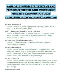 WGU D519 INTEGRATED SYSTEMS AND PERSON-CENTERED CARE WORKSHEET FINAL TEST 2026 QUESTIONS W