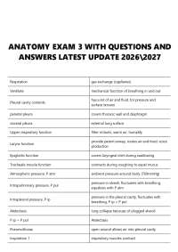 ANATOMY EXAM 3 WITH QUESTIONS AND ANSWERS LATEST UPDATE 2026\2027