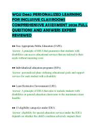 WGU D662 PERSONALIZED LEARNING FOR INCLUSIVE CLASSROOMS COMPREHENSIVE ASSESSMENT 2026 FULL