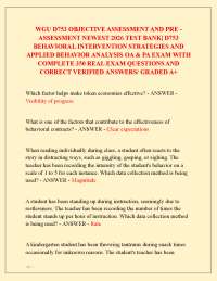 WGU D753 OBJECTIVE ASSESSMENT AND PRE ASSESSMENT NEWEST 2026 TEST BANK|