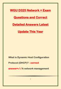 WGU D325 Network + Exam Questions and Correct Detailed Answers Latest Update This Year