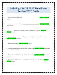 Pathology RADR 2217 Final Exam Review 2026 Guide