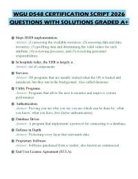 WGU D548 CERTIFICATION SCRIPT 2026 QUESTIONS WITH SOLUTIONS GRADED A+