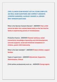 CWEL ILLINOIS EXAM NEWEST ACTUAL EXAM COMPLETE 200 REAL EXAM QUESTIONS AND CORRECT ANSWER