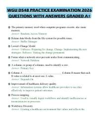 WGU D548 PRACTICE EXAMINATION 2026 QUESTIONS WITH ANSWERS GRADED A+