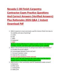 Nevada C-3B Finish Carpentry Contractor Exam Practice Questions And Correct Answers (Ver