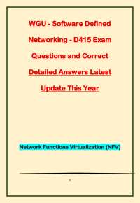 WGU - Software Defined Networking - D415 Exam Questions and Correct Detailed Answers Lates