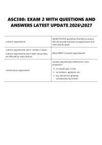 ASC380: EXAM 2 WITH QUESTIONS AND ANSWERS LATEST UPDATE 2026\2027