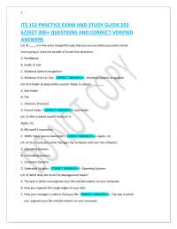 ITE 152 PRACTICE EXAM AND STUDY GUIDE 202 6/2027 300+ QUESTIONS AND CORRECT VERIFIED ANS