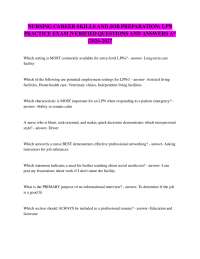 NURSING CAREER SKILLS AND JOB PREPARATION: LPN PRACTICE EXAM
