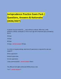 Jurisprudence Practice Exam Pack | Questions, Answers & Rationales (2026/2027)