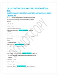 ITE 152 PRACTICE EXAM AND STUDY GUIDE 2025/2026 300+ QUESTIONS AND CORRECT ANSWERS
