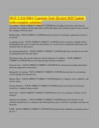 WGU C216 MBA Capstone Task 2|Latest 2025 Update with complete solutions