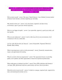 MEDICAL ASSISTANT EXTERNSHIP INTERVIEW PREPARATION: KEY QUESTIONS & ANSWERS