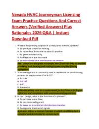 Nevada HVAC Journeyman Licensing Exam Practice Questions And Correct Answers (Verified A