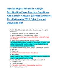 Nevada Digital Forensics Analyst Certification Exam Practice Questions And Correct Answe
