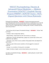 NSG 527 PSYCHOPATHOLOGY THEORIES & ADVANCED CLINICAL MODALITIES — MIDTERM EXAMINATION | PM
