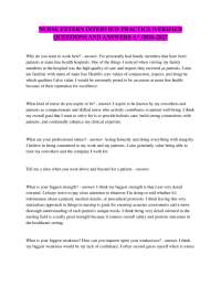 NURSE EXTERN INTERVIEW PRACTICE