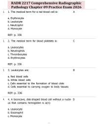 RADR 2217 Comprehensive Radiographic Pathology Chapter 09 Practice Exam 2026