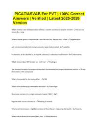 PICAT/ASVAB For PVT | 100% Correct Answers | Verified | Latest 2025-2026 Version
