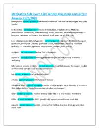 Medication Aide Exam 150+ Verified Questions and Correct Answers 2025/2026