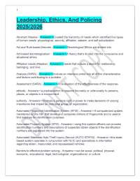 Leadership, Ethics, And Policing 2025/2026