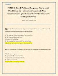 FEMA IS-800.D National Response Framework Final Exam V2 – 2026/2027 Academic Year